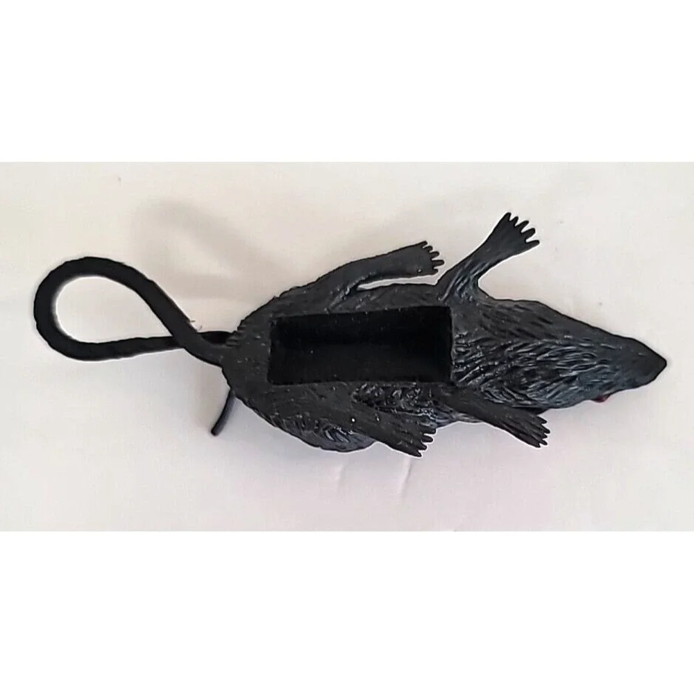 17 Piece Halloween Hanging Rubber Bats+Furry Spider+Rubber Rat Props Scary Decor